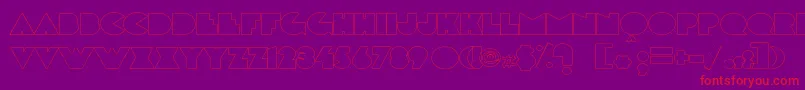 Delargeoutline-Schriftart – Rote Schriften auf violettem Hintergrund