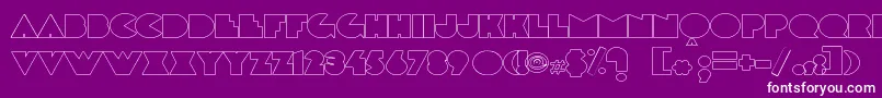 Delargeoutline-fontti – valkoiset fontit violetilla taustalla