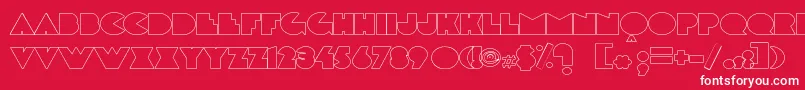 Delargeoutline Font – White Fonts on Red Background