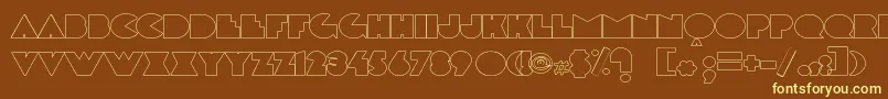 Delargeoutline Font – Yellow Fonts on Brown Background