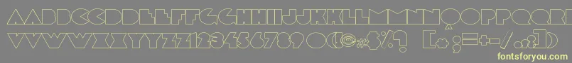 Шрифт Delargeoutline – жёлтые шрифты на сером фоне