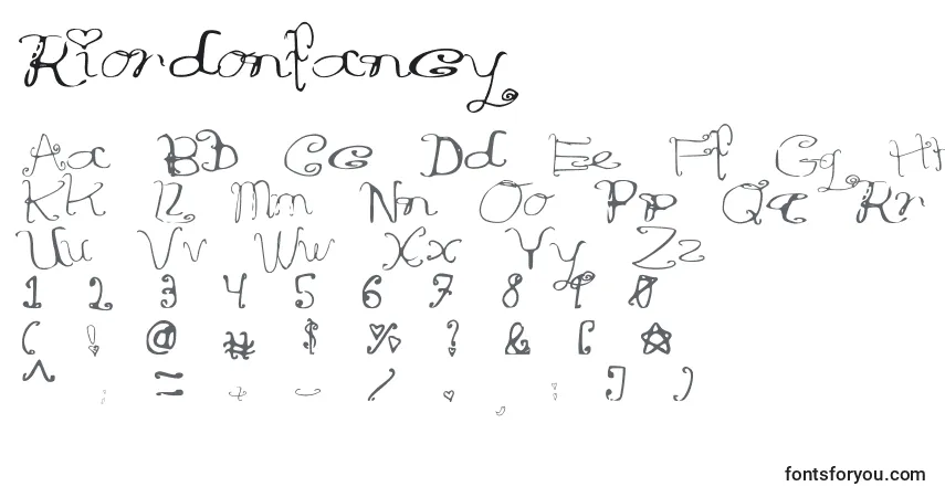 Шрифт Riordonfancy – алфавит, цифры, специальные символы