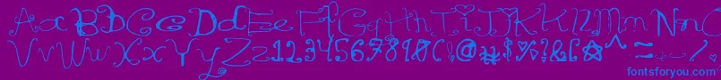 Riordonfancy-Schriftart – Blaue Schriften auf violettem Hintergrund