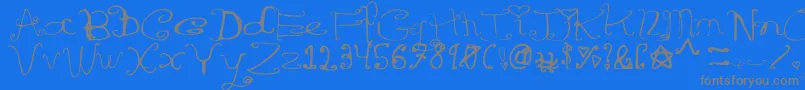 Riordonfancy-Schriftart – Graue Schriften auf blauem Hintergrund