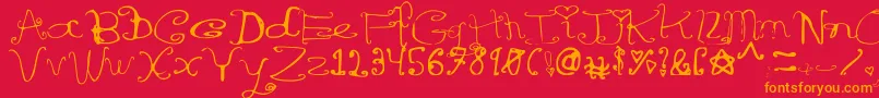 Riordonfancy Font – Orange Fonts on Red Background