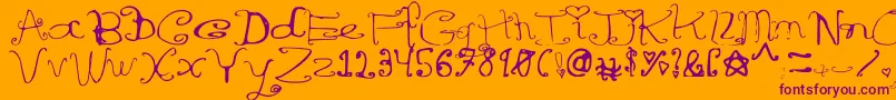 Riordonfancy Font – Purple Fonts on Orange Background