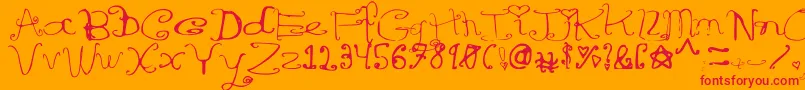 Riordonfancy-Schriftart – Rote Schriften auf orangefarbenem Hintergrund