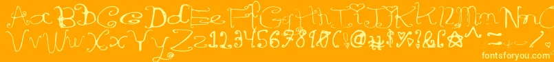 Riordonfancy Font – Yellow Fonts on Orange Background