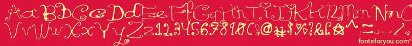 Riordonfancy Font – Yellow Fonts on Red Background