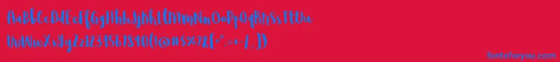 BmdWildemount Font – Blue Fonts on Red Background