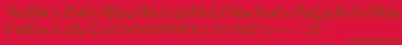 Lesetoiles-Schriftart – Braune Schriften auf rotem Hintergrund