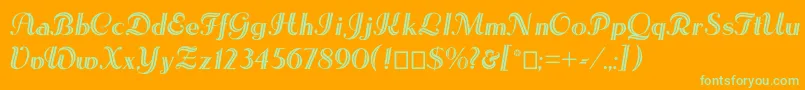 Lesetoiles Font – Green Fonts on Orange Background