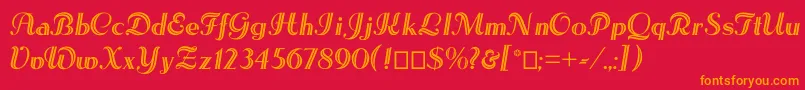 フォントLesetoiles – 赤い背景にオレンジの文字