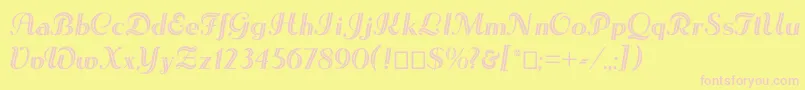 Lesetoiles Font – Pink Fonts on Yellow Background