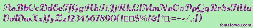Lesetoiles Font – Purple Fonts on Green Background