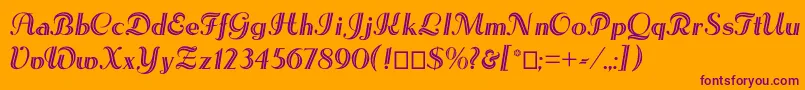 Lesetoiles Font – Purple Fonts on Orange Background