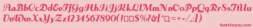 フォントLesetoiles – ピンクの背景に赤い文字