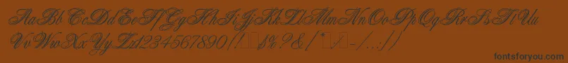 WeddingBlissEs Font – Black Fonts on Brown Background