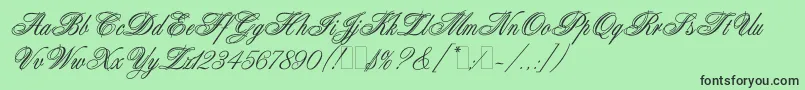 WeddingBlissEs Font – Black Fonts on Green Background
