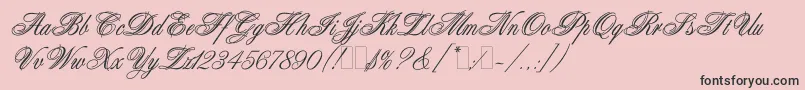 WeddingBlissEs Font – Black Fonts on Pink Background