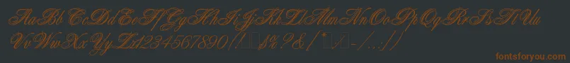 WeddingBlissEs-Schriftart – Braune Schriften auf schwarzem Hintergrund