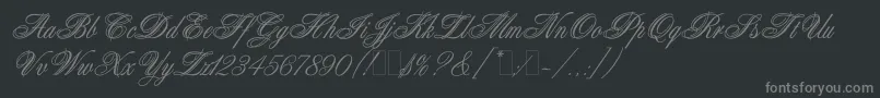 WeddingBlissEs Font – Gray Fonts on Black Background