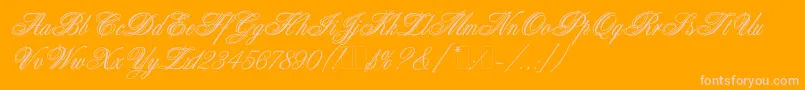 WeddingBlissEs Font – Pink Fonts on Orange Background