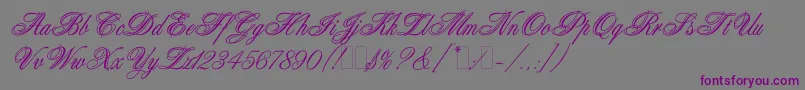 WeddingBlissEs Font – Purple Fonts on Gray Background