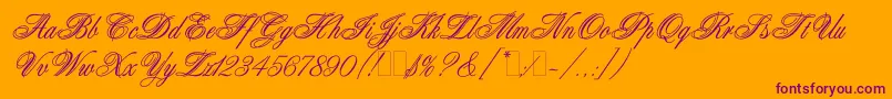 WeddingBlissEs Font – Purple Fonts on Orange Background