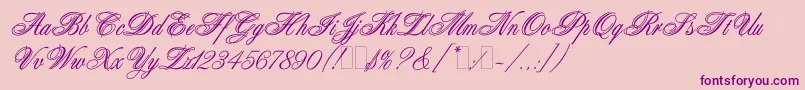 WeddingBlissEs Font – Purple Fonts on Pink Background