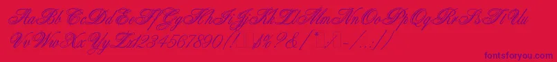 WeddingBlissEs-Schriftart – Violette Schriften auf rotem Hintergrund