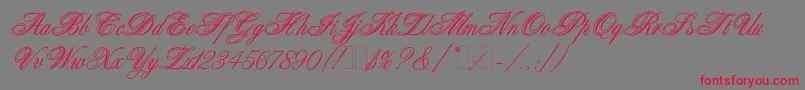 WeddingBlissEs Font – Red Fonts on Gray Background