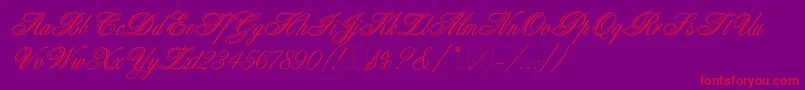 WeddingBlissEs Font – Red Fonts on Purple Background