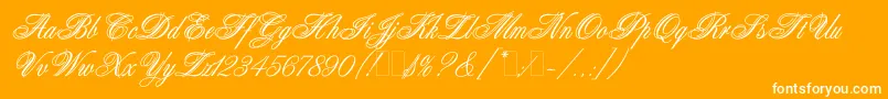 WeddingBlissEs Font – White Fonts on Orange Background