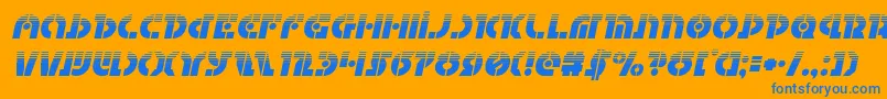 Questlokhalfital Font – Blue Fonts on Orange Background