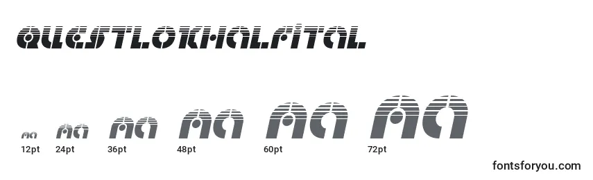 Размеры шрифта Questlokhalfital