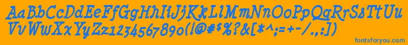 Minynbi Font – Blue Fonts on Orange Background