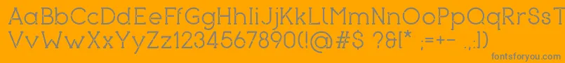 Piron-Schriftart – Graue Schriften auf orangefarbenem Hintergrund