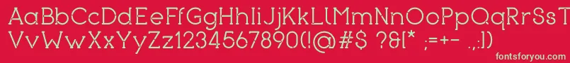 フォントPiron – 赤い背景に緑の文字