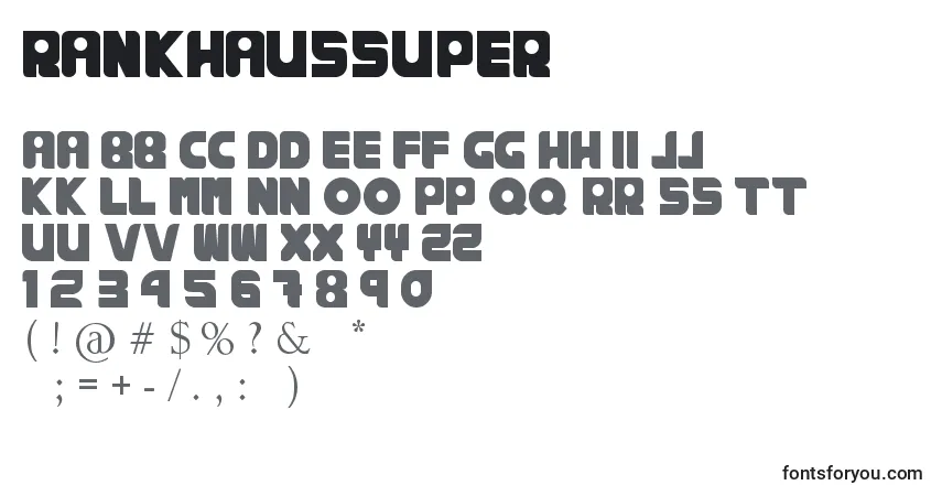 Schriftart RankhausSuper – Alphabet, Zahlen, spezielle Symbole