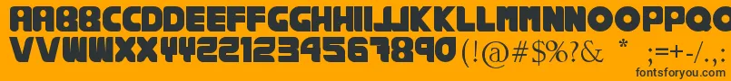 fuente RankhausSuper – Fuentes Negras Sobre Fondo Naranja