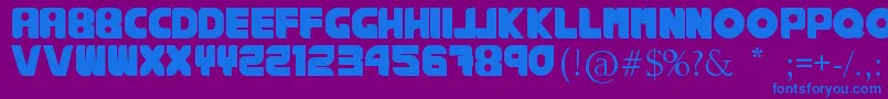 RankhausSuper-fontti – siniset fontit violetilla taustalla