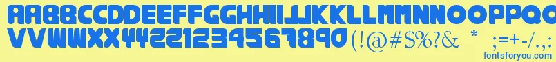 RankhausSuper-fontti – siniset fontit keltaisella taustalla