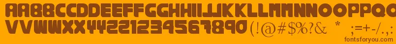 RankhausSuper-fontti – ruskeat fontit oranssilla taustalla