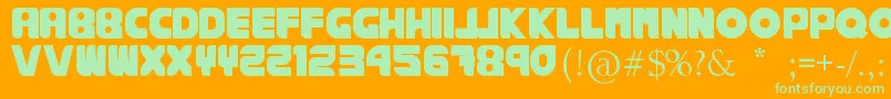 Czcionka RankhausSuper – zielone czcionki na pomarańczowym tle