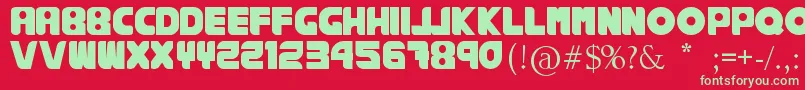 Fonte RankhausSuper – fontes verdes em um fundo vermelho