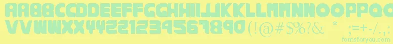 RankhausSuper Font – Green Fonts on Yellow Background