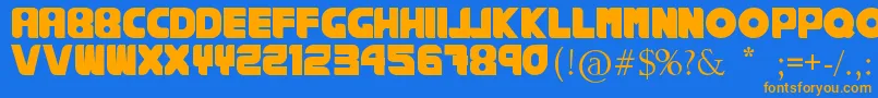 Fonte RankhausSuper – fontes laranjas em um fundo azul