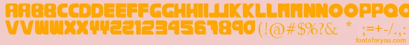 フォントRankhausSuper – オレンジの文字がピンクの背景にあります。