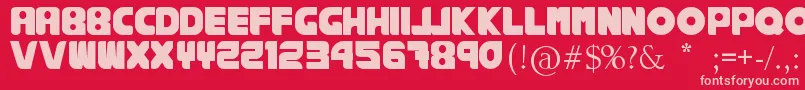RankhausSuper Font – Pink Fonts on Red Background